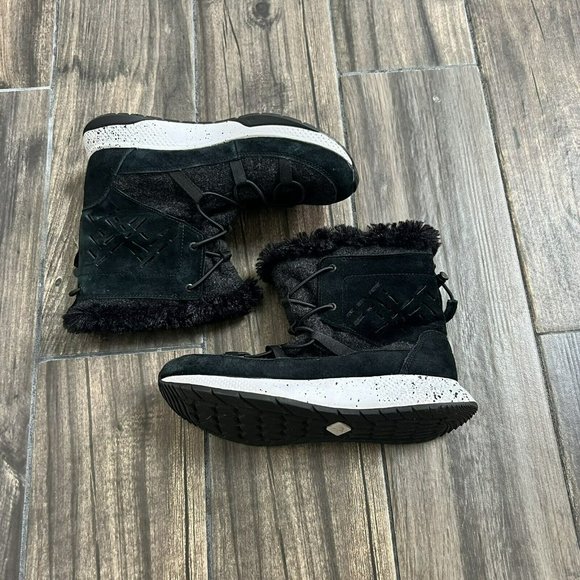 Sperry Women's 7 Seas Submariner Boots Wool Leather Black White Size 7.5M - Picture 1 of 7